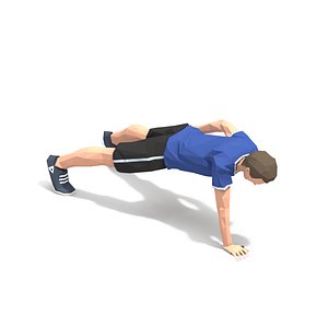 one hand push ups Exercise Man Animation
