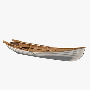 3d model wood lifeboat