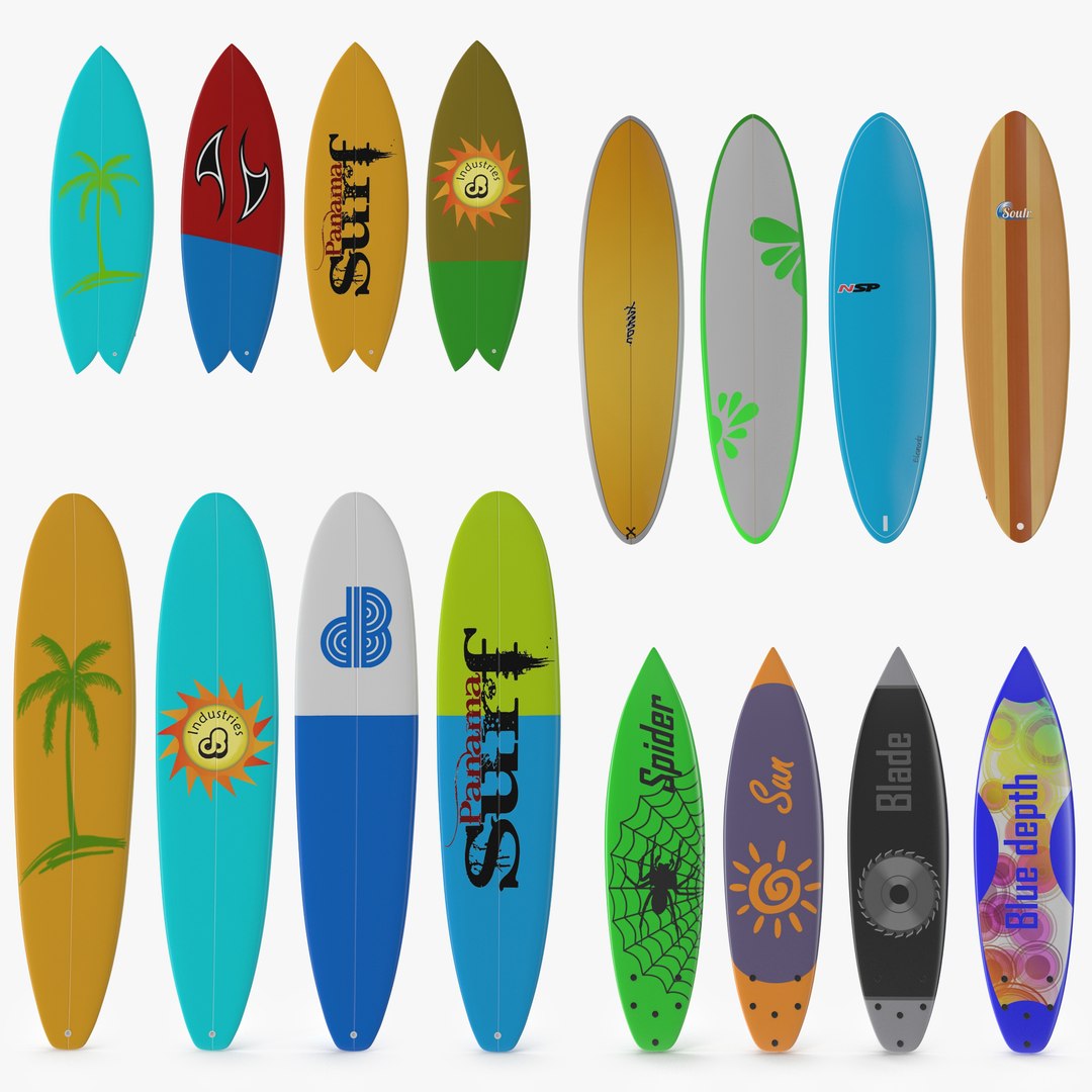 Surfboards Collection 2 3D model preview