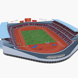 3D model athletics stadium olympic