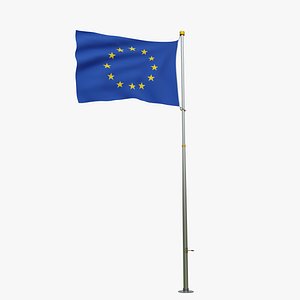 Pole Flag  Europian Union 3D
