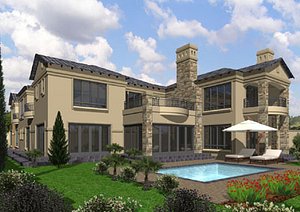3d exterior house