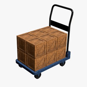 Hand Truck with Wooden Box