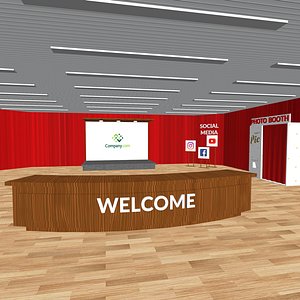 Interior of Exhibition Booth and Hall model