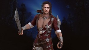 warrior rigged animation 3D model