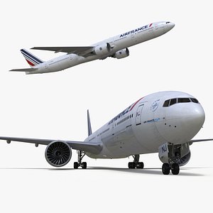 Boeing 777 Air France Rigged for Maya 3D model