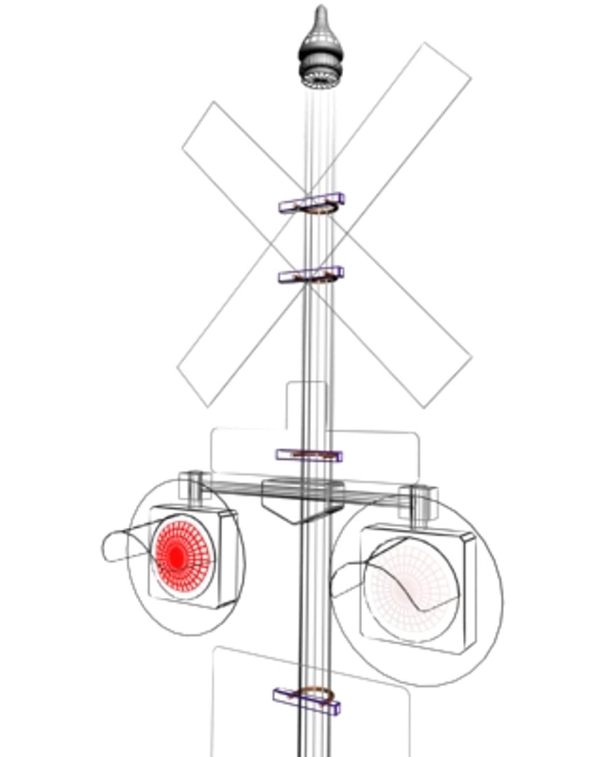 3d Model Crossbuck Intersection