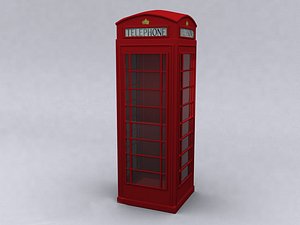 3ds max english phone booth hi-poly