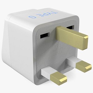 Electrical Plug Type G Adapter White 3D
