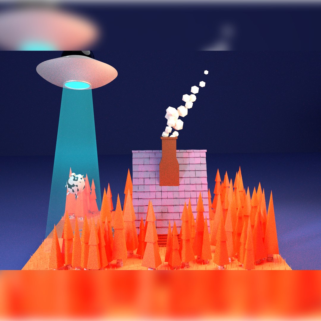 House With UFO Model - TurboSquid 1969789