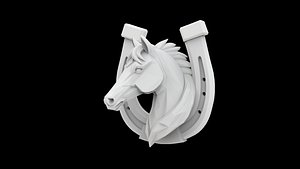3D Horseshoe and Horse Head Pendant 3D Print Model