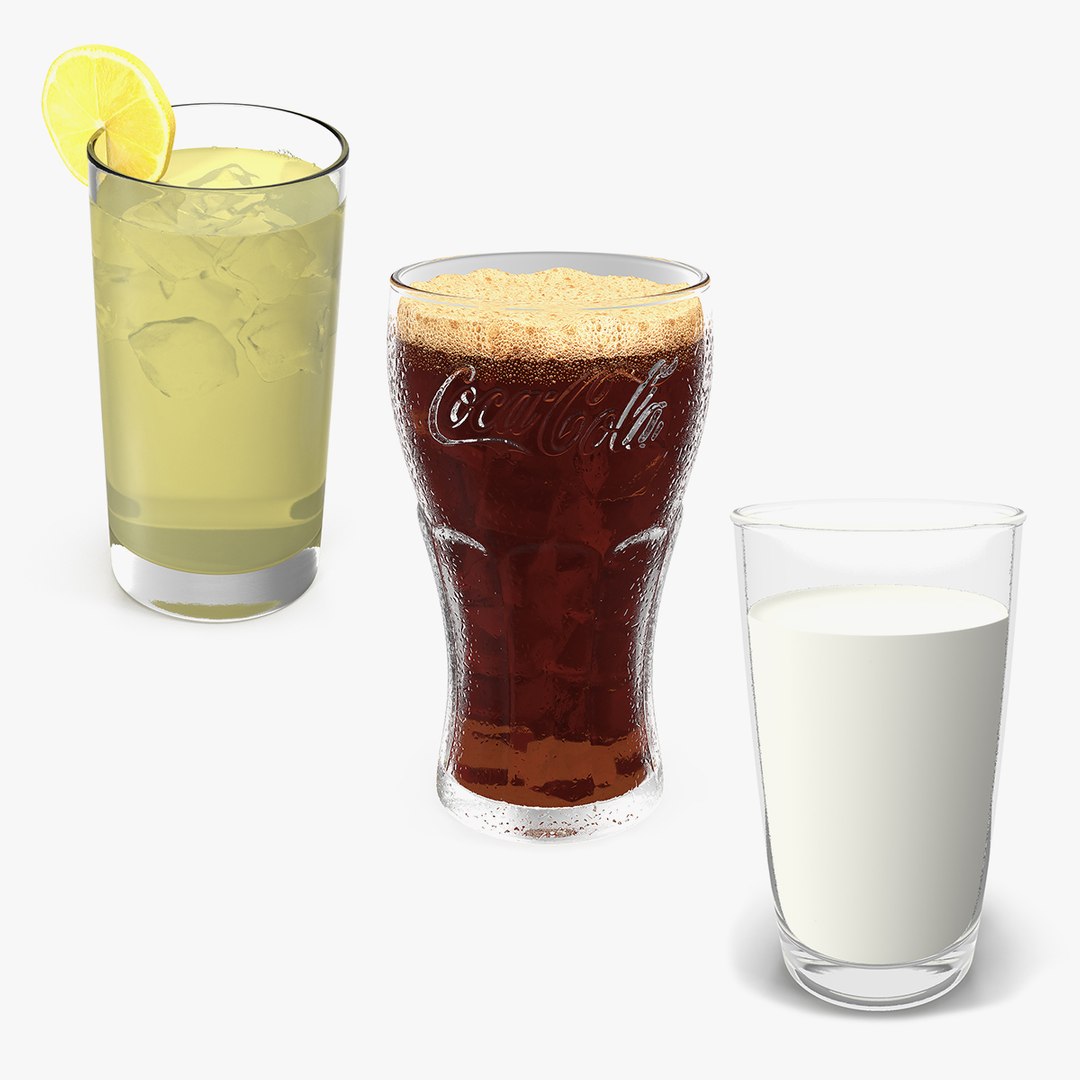 Glasses with Non-Alcoholic Drinks Collection 3D model preview