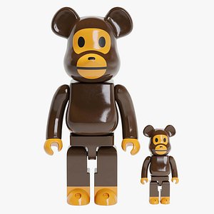 3D Bearbrick Bape Milo model