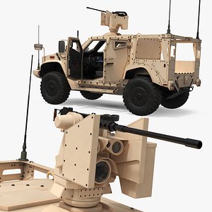 Recon Vehicle Oshkosh L-ATV with Heavy Machine Gun Rigged