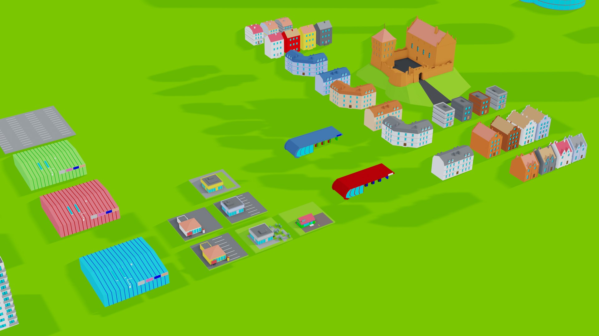 3D Modular Low Poly City - TurboSquid 1724172
