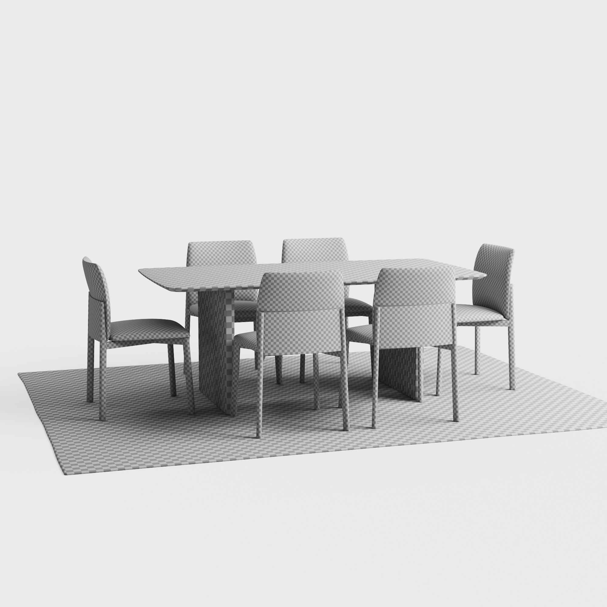 3D модель Design Within Reach Contour Chair Ten Table TurboSquid 2040039