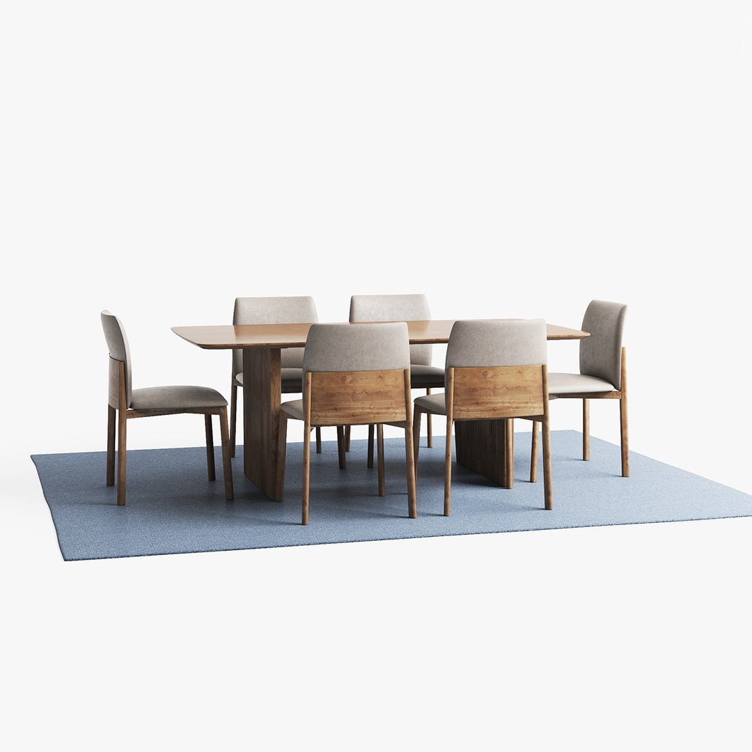 Design Within Reach Contour Chair Ten Table 3D model TurboSquid 2040039