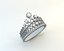 Engagement ring in the form of a crown in white gold with diamonds