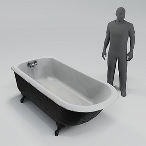 3D old bathtub bath model