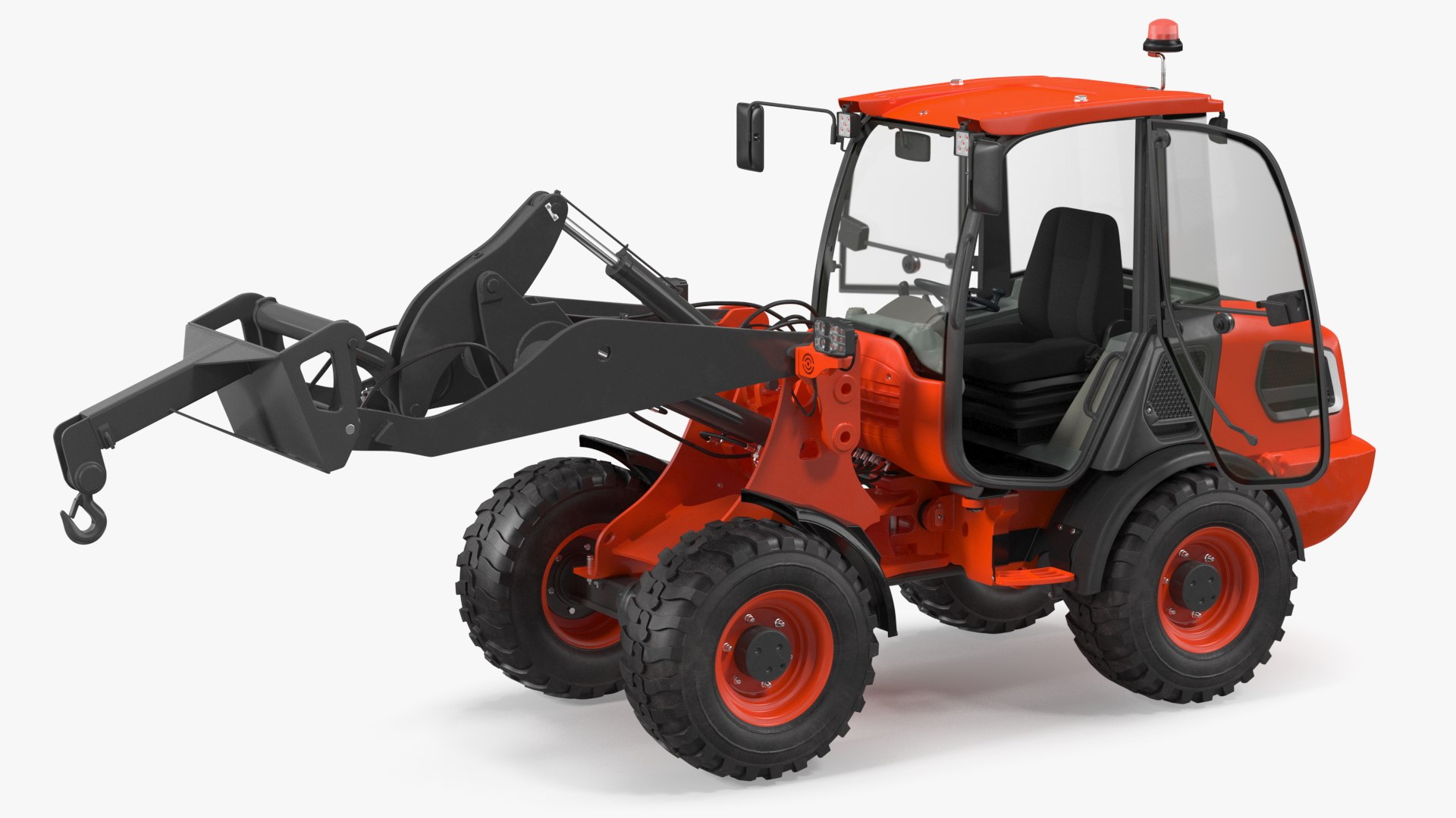 Electric Loader with Material Handling Arm Rigged