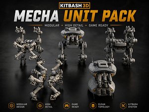 Sci-Fi Mecha Kitbash Pack 3D model