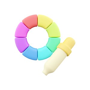 3d  colorful swimming pool ring icon 3D model