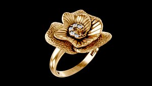 3D flower ring model