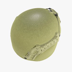 Military green combat helmet body armour 3D model