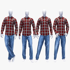 3D set jeans shirt