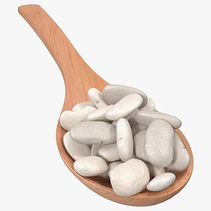 wooden spoon white pea model