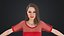 Women in red sequined dress