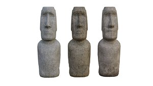 3D Moai statue model