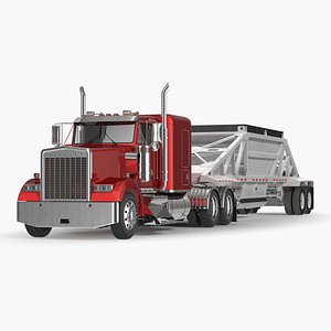 Truck with Bottom Dump Trailer 3D Model