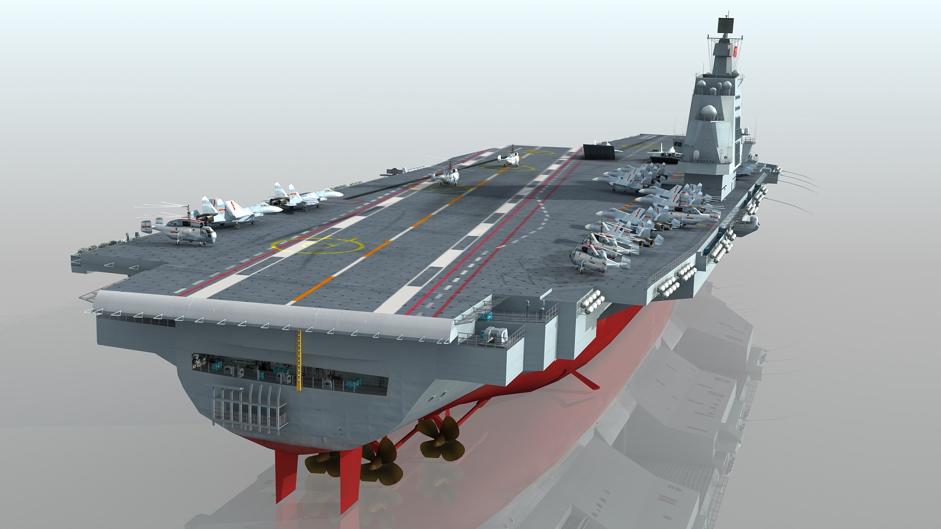 Chinese aircraft carrier CV 18 Fujian Type 003 model - TurboSquid 1968923