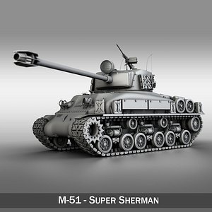 3d m-51 super sherman tanks