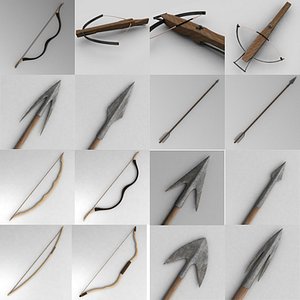 3d bow arrow crossbow model
