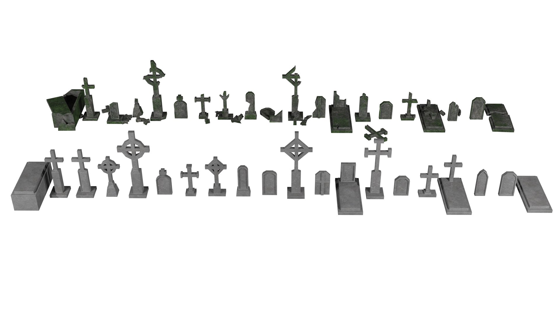 3D gravestones old asset model - TurboSquid 1705090