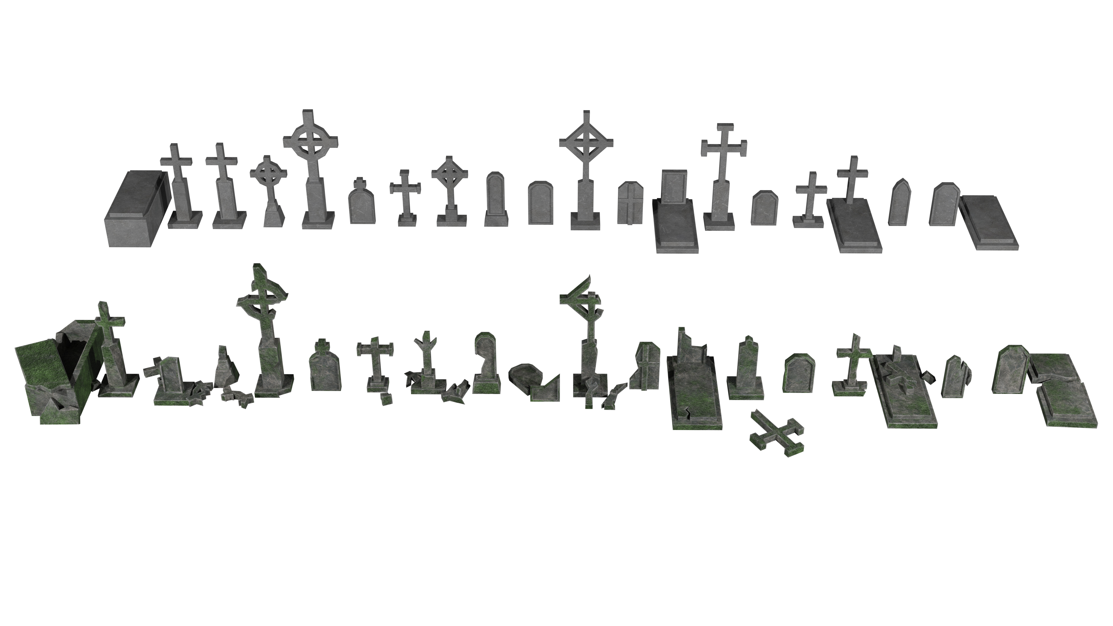 3D gravestones old asset model - TurboSquid 1705090