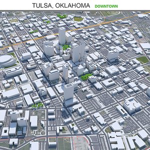 3D Tulsa Downtown Oklahoma USA