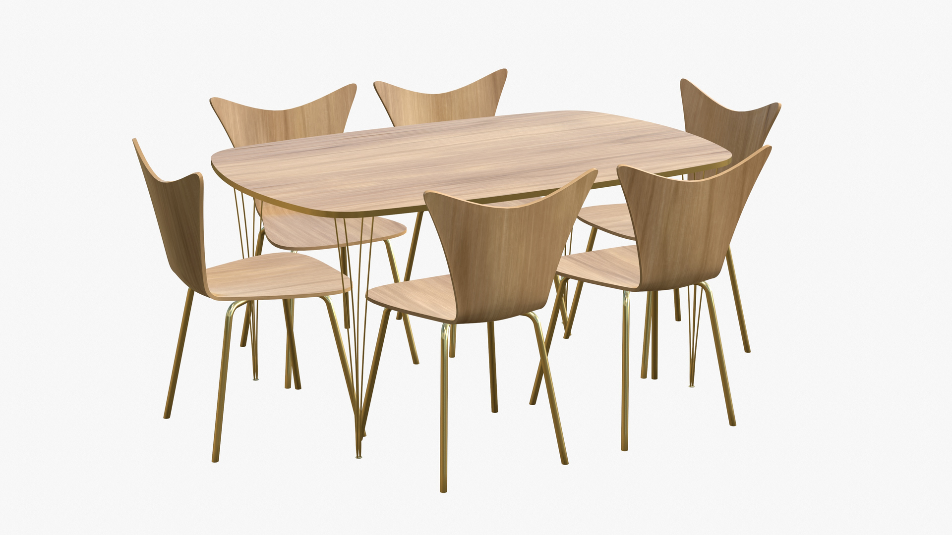 3D Dining Table 6 Seater Modern TurboSquid 1791890