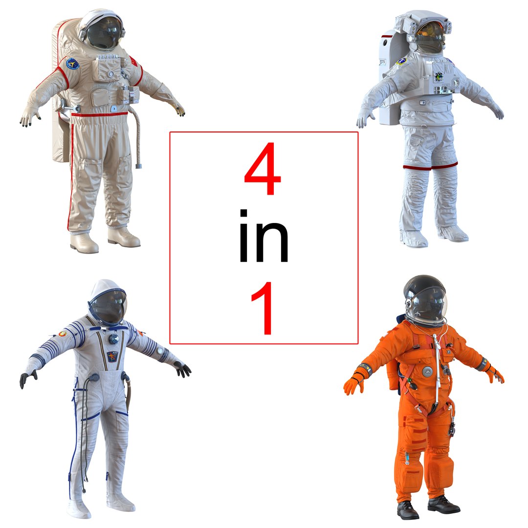 Space Suits Collection 3D model preview