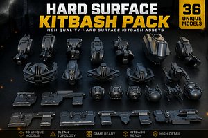 3D Sci-Fi Mech Parts Kitbash Pack model
