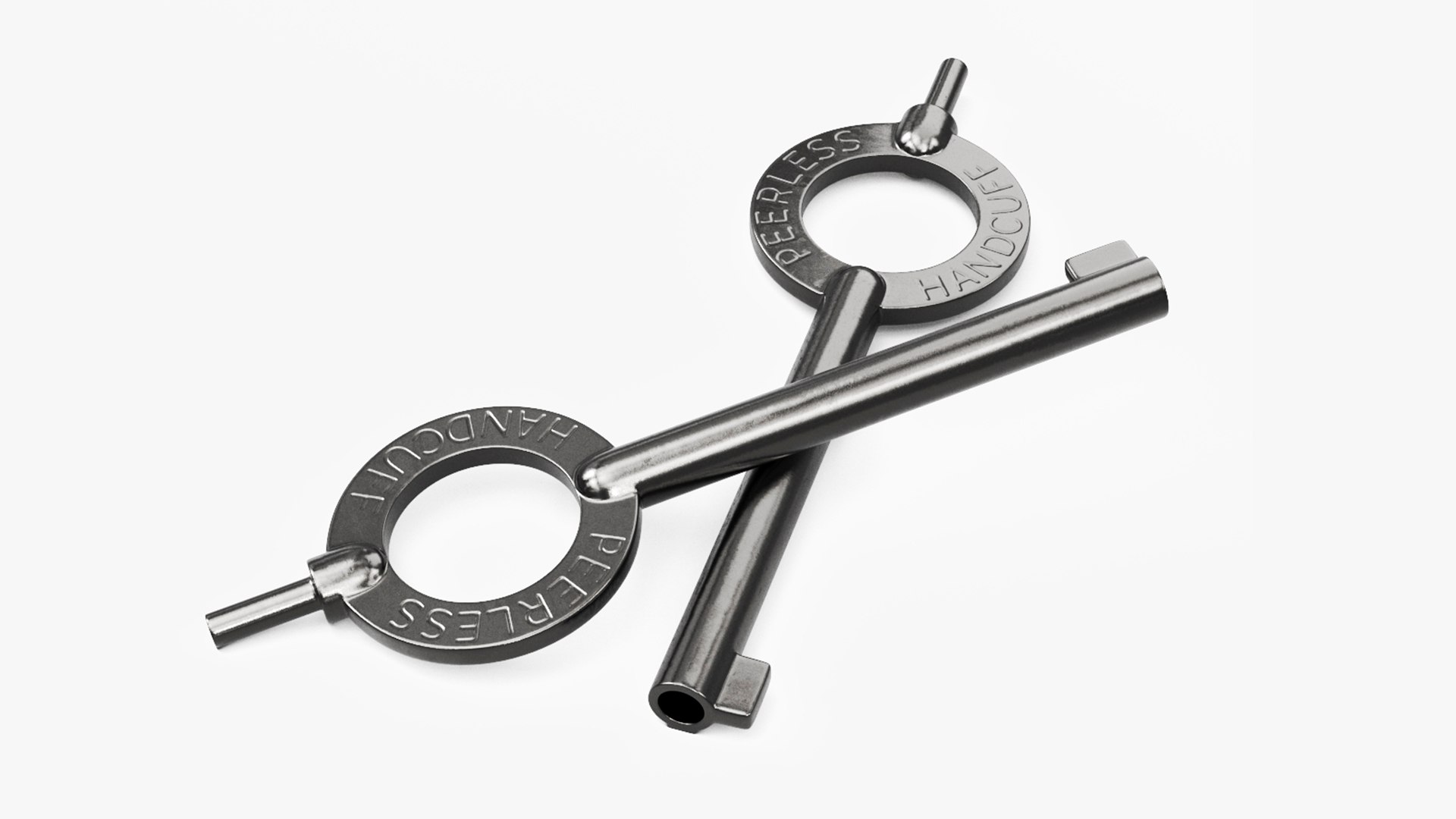 Peerless Handcuff Key Steel Silver 3D model preview