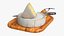 Brie Cheese Wheel on Wooden Board with Knife