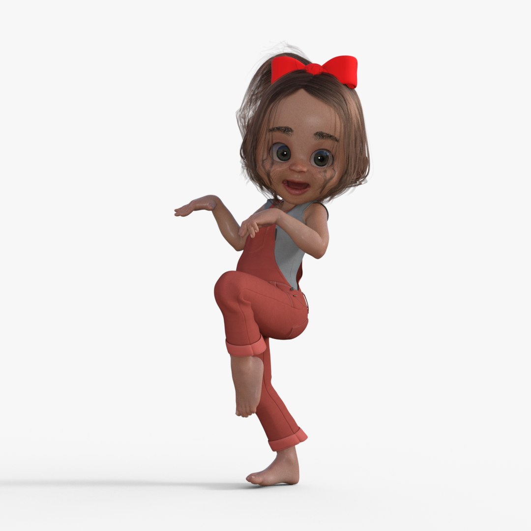 Cartoon Little Girl Rigged model - TurboSquid 1977064