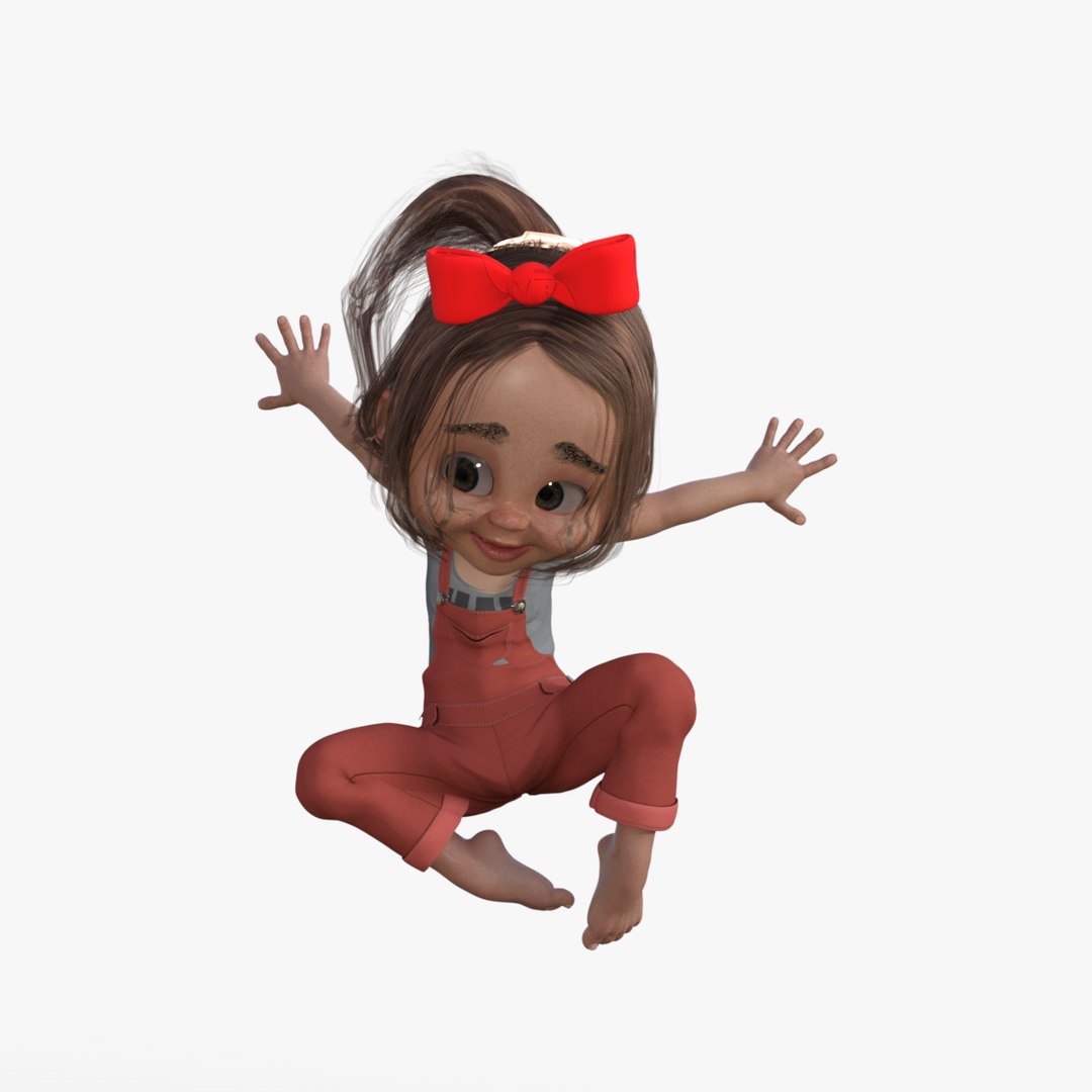Cartoon Little Girl Rigged model - TurboSquid 1977064