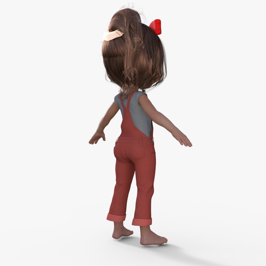 Cartoon Little Girl Rigged model - TurboSquid 1977064