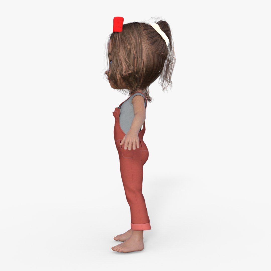 Cartoon Little Girl Rigged model - TurboSquid 1977064