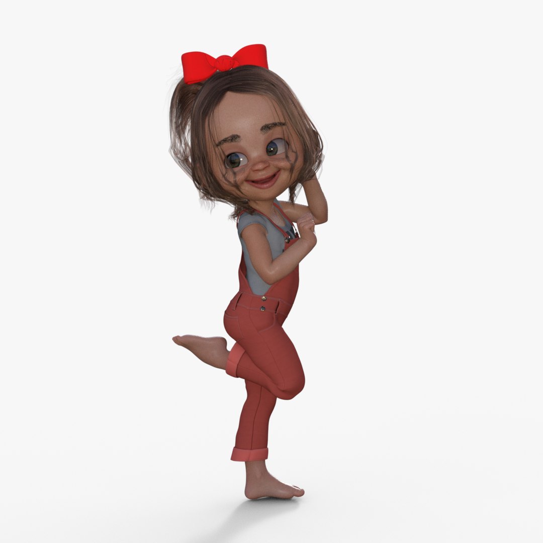 Cartoon Little Girl Rigged model - TurboSquid 1977064