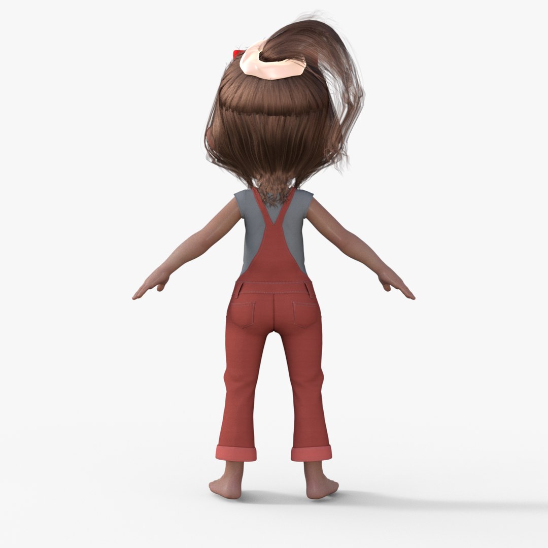 Cartoon Little Girl Rigged model - TurboSquid 1977064